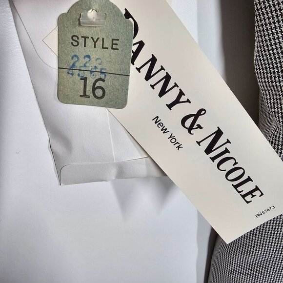 Vintage 90s Dress Danny & Nicole NY Women's Houndstooth Button-Front Blazer 16 - Picture 5 of 16